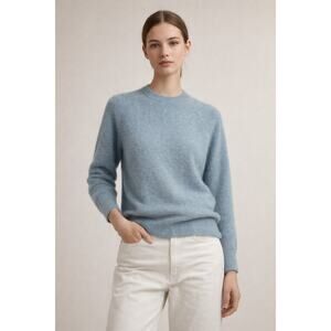 A.P.C. Blue Wool Yak Blend Crewneck Sweater XS Soft Fuzzy Minimalist Scandi